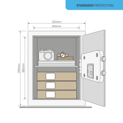 Yale Kollu Kasa - Ofis Tipi - Siyah- YSV/390/DB2