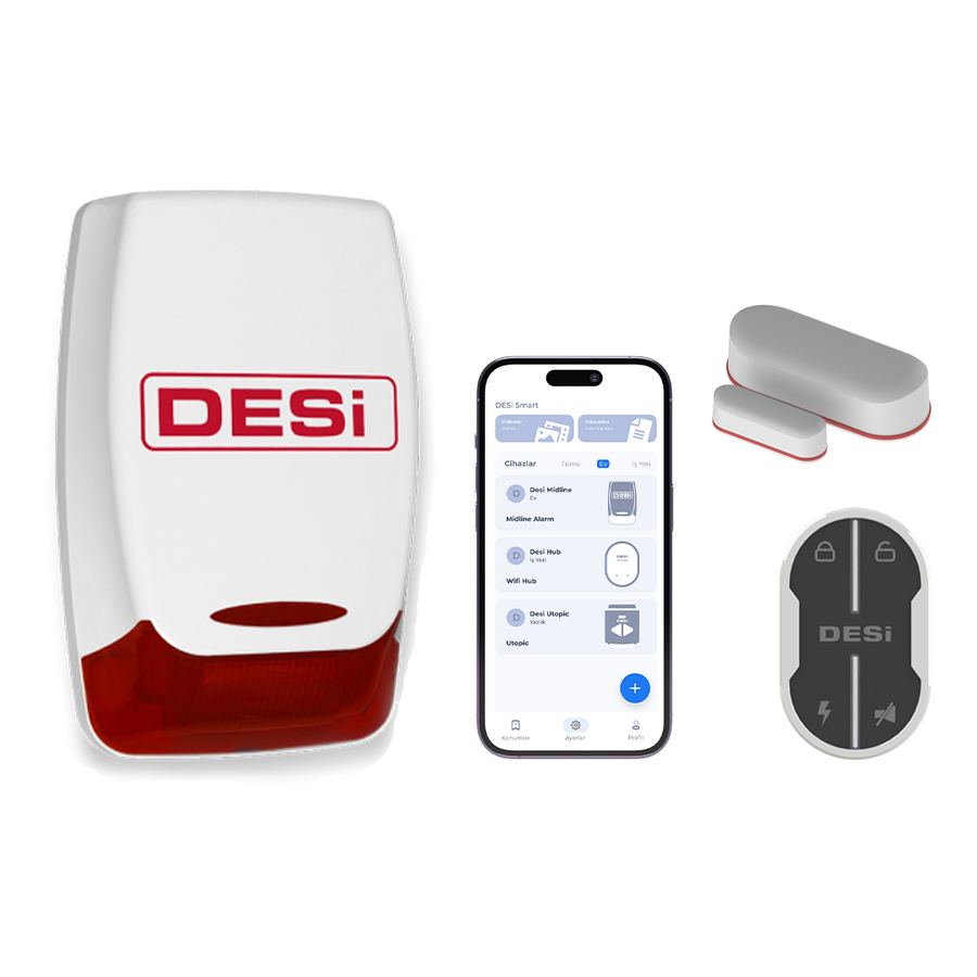 Desi Midline Wifi Akıllı Alarm Sistemi  Telefon Üzerinden Kontrol, Wifi ve Bluetooth