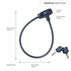 Yale Essential Kablolu Bisiklet Kilidi 10mm - Anahtarlı YCK0/10/60/2