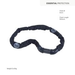 Yale Essential Zincirli Bisiklet Kilidi 900mm - Şifreli YCHC0/6/90/2