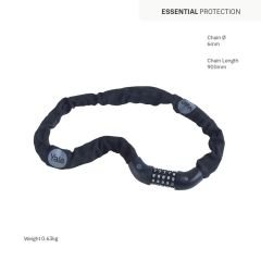 Yale Essential Zincirli Bisiklet Kilidi 900mm - Şifreli YCHC0/6/90/2