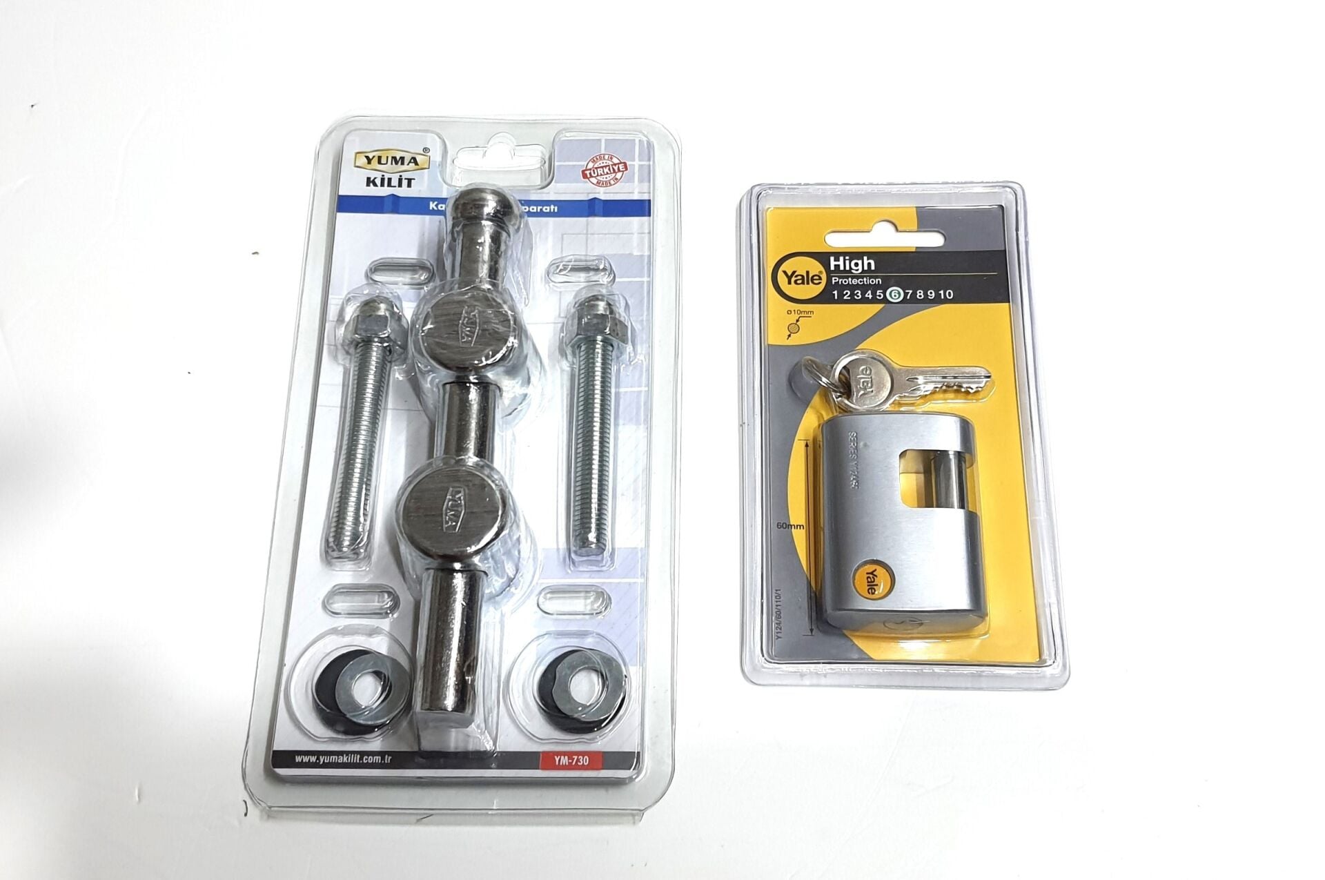 Yuma Pimapen Kapı Emniyet Aparatı Yale 60 mm Krom Asma Kilit Dahil