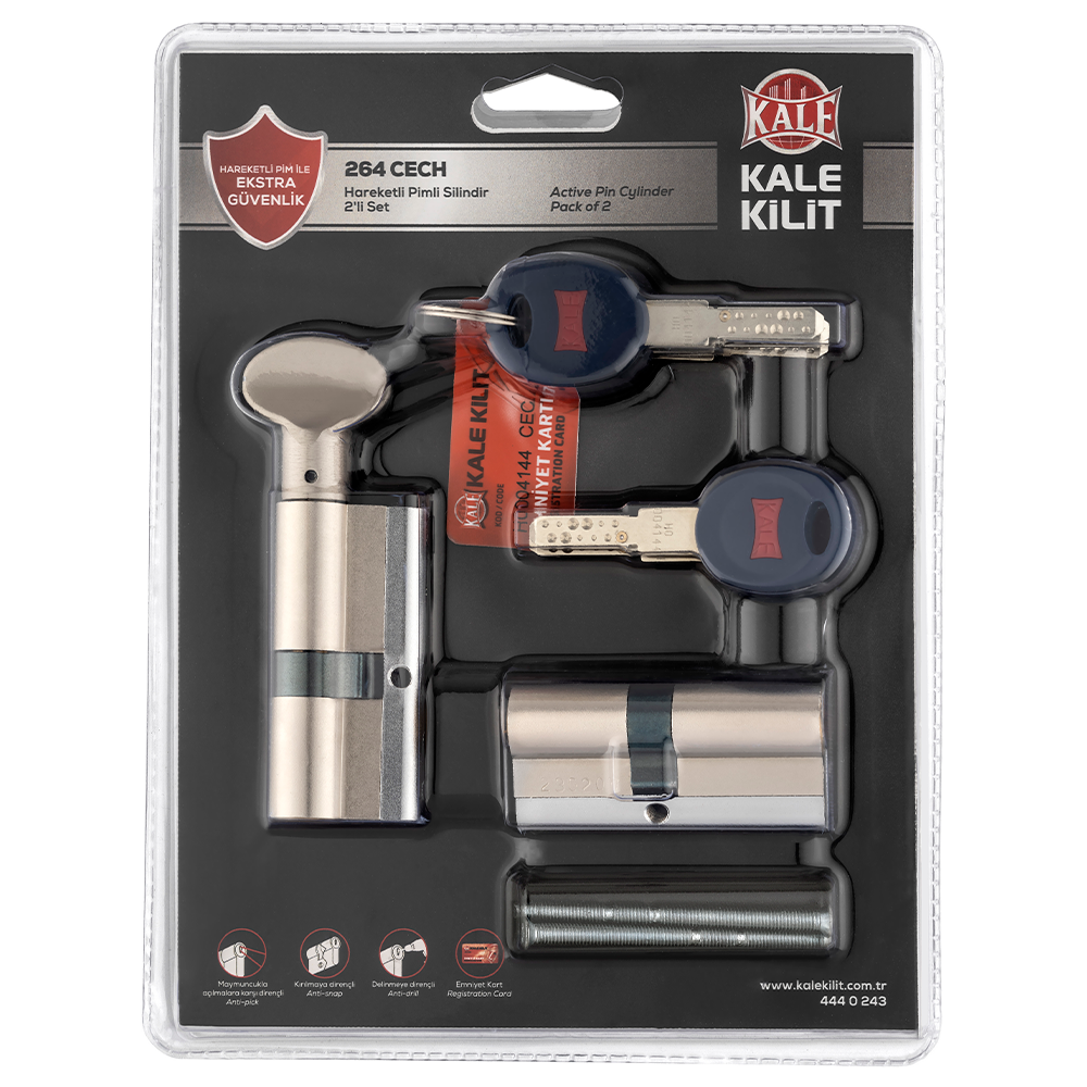 Kale 264 CECH Hareketli Pimli Silindir 2 Li Set