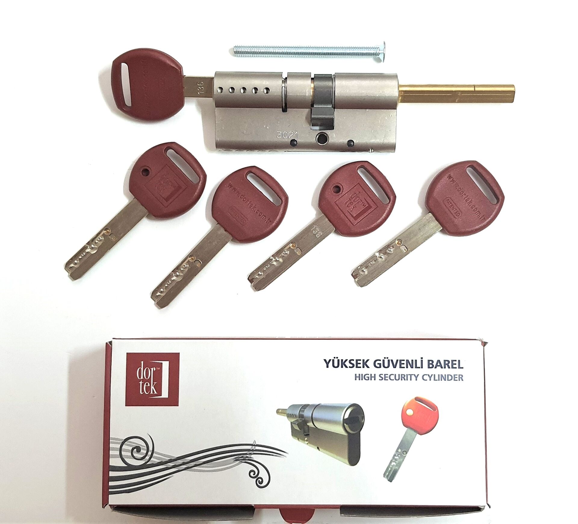 Dortek Kuyruklu Barel Yüksek Güvenlik Bareli 76 mm 5 Anahtarlı