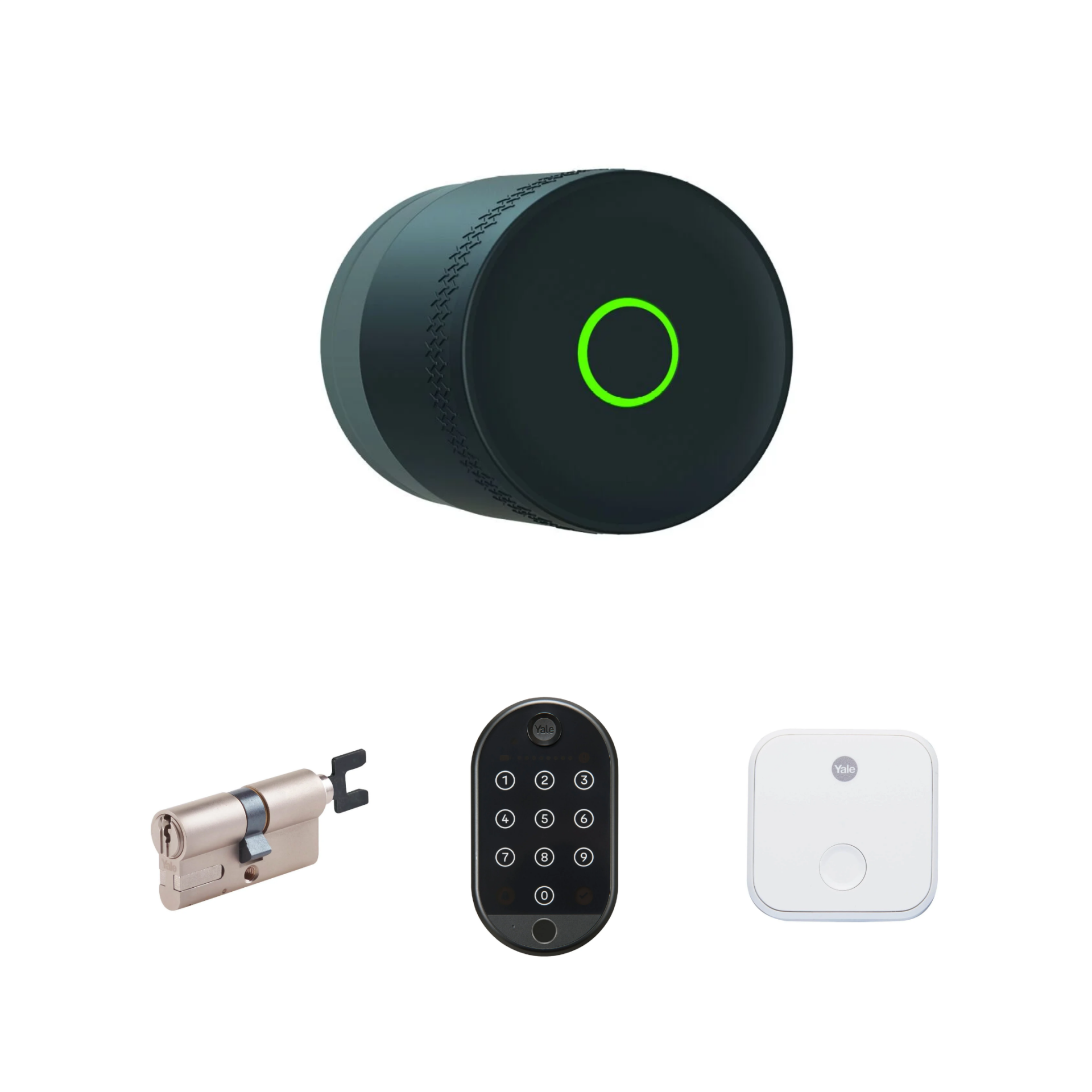 Yale Linus L2 Lite Akıllı Kilit Seti Siyah Linus, Barel, Parmak İzli Tuş Takımı ve Wi-Fi Köprüsü